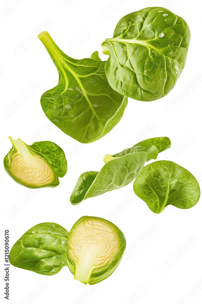 Aufkleber spinel leaves and green leaves displayed on a black background with natural texture and patterns iso