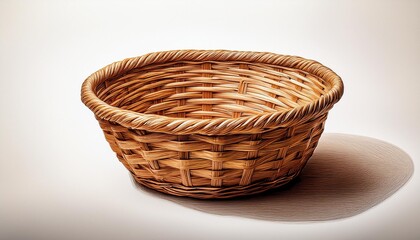 wicker basket on a wooden table