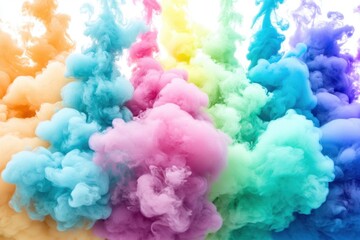 Fototapeta premium Vibrant Rainbow Smoke Explosion: Colorful Abstract Art in Motion