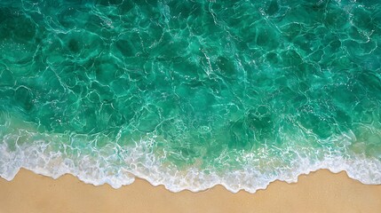 Crystal Clear Turquoise Water Gently Crashing on Sandy Beach