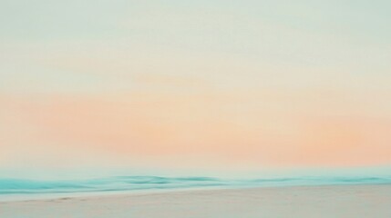 Tropical Beach with Soft Waves and Pastel Sunset Sky &ndash; Relaxing Coastal Landscape