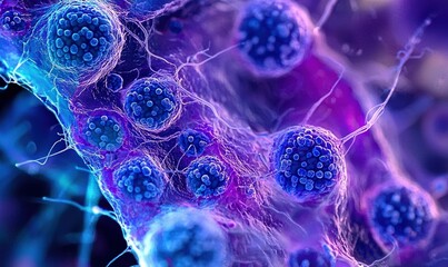 Microscopic examination reveals follicular pattern in lymph node tissue associated with follicular lymphoma diagnosis