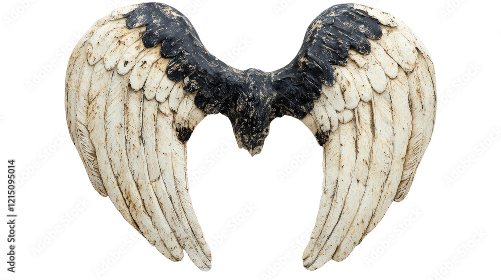 Poster pair of intricately designed wings displayed against a neutral background showcasing craftsmanship a