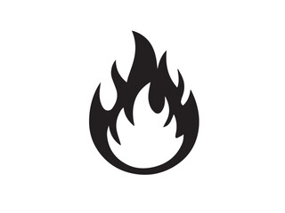 Fire icon. Fire flame symbol. Fire vector silhouette logo icon. Vector illustration of simple fire silhouette on white background.