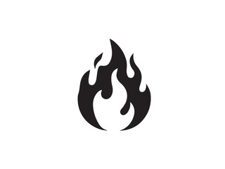 Fire icon. Fire flame symbol. Fire vector silhouette logo icon. Vector illustration of simple fire silhouette on white background.