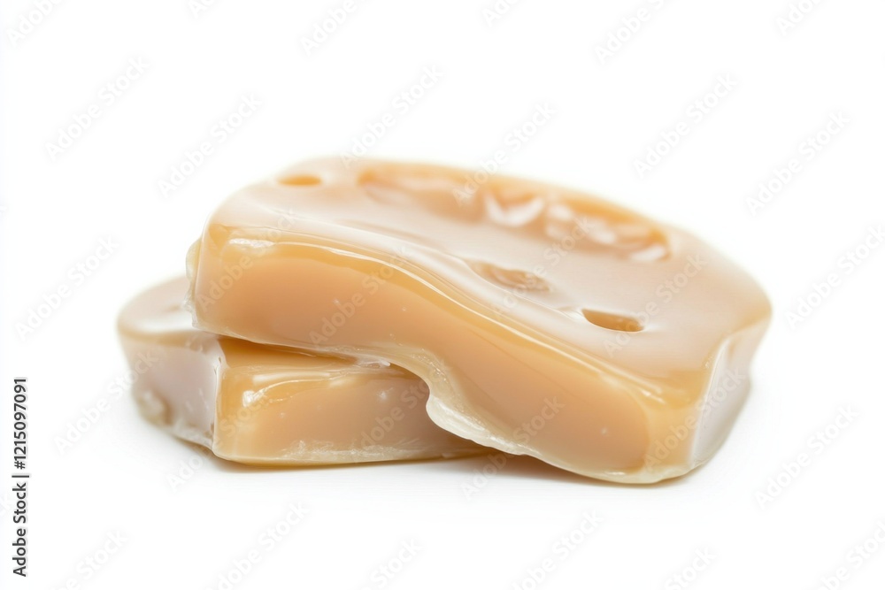 Poster artistic composition of soap smudges and drops creating a visually appealing display on a clean whit