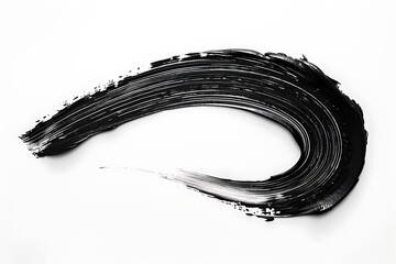 Abstract black paint stroke on white background