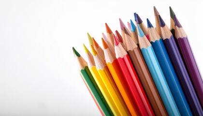 Naklejka premium color pencils isolated on white background