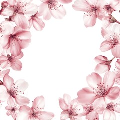 Fototapeta premium Delicate Pink Blossom Flowers Frame Design