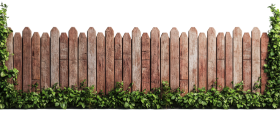 weathered wooden fence adorned with lush green vines creates rustic charm