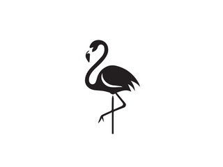 Flamingo silhouette isolated on white background. Flamingo Bird Logo. Flamingo icon - vector illustration. 
