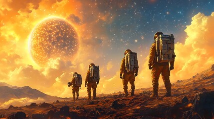 A Stunning Visualization of Miners Ignoring a Nearby Alien Hive on an Exotic Planet