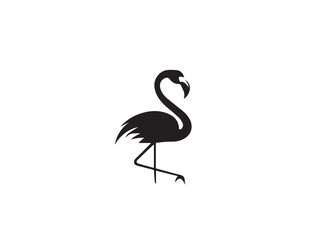 Flamingo silhouette isolated on white background. Flamingo Bird Logo. Flamingo icon - vector illustration. 