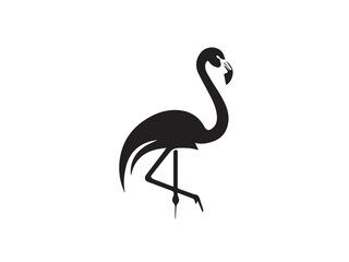 Flamingo silhouette isolated on white background. Flamingo Bird Logo. Flamingo icon - vector illustration. 