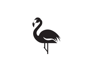 Flamingo silhouette isolated on white background. Flamingo Bird Logo. Flamingo icon - vector illustration. 