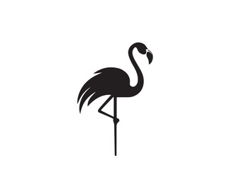 Flamingo silhouette isolated on white background. Flamingo Bird Logo. Flamingo icon - vector illustration. 