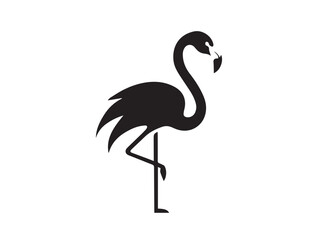 Fototapeta premium Flamingo silhouette isolated on white background. Flamingo Bird Logo. Flamingo icon - vector illustration. 