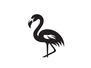 Flamingo silhouette isolated on white background. Flamingo Bird Logo. Flamingo icon - vector illustration. 