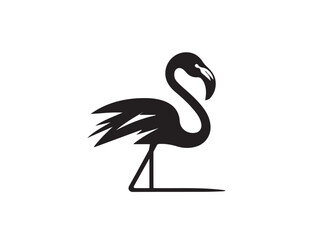 Flamingo silhouette isolated on white background. Flamingo Bird Logo. Flamingo icon - vector illustration. 