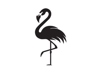 Flamingo silhouette isolated on white background. Flamingo Bird Logo. Flamingo icon - vector illustration. 
