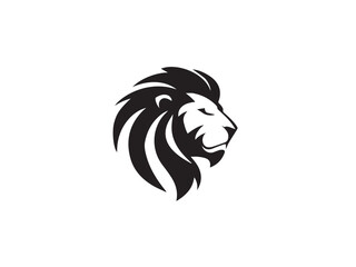 Elegant Lion Head Logo. Lion head in black silhouette style. Lion Head Silhouette. Vector Illustration