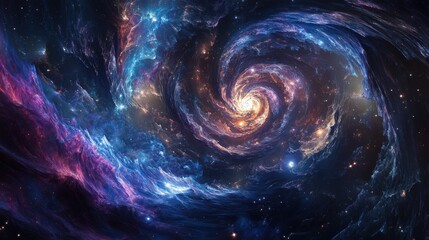 Cosmic Spiral Nebula Swirling Through Space