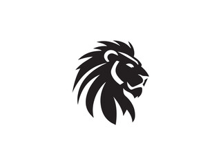 Elegant Lion Head Logo. Lion head in black silhouette style. Lion Head Silhouette. Vector Illustration