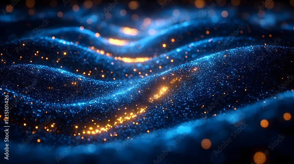 Poster glowing galaxy of ai driven marketing campaigns powered by data insights