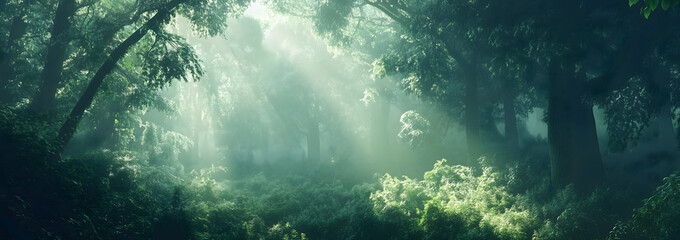 sun rays in the forest