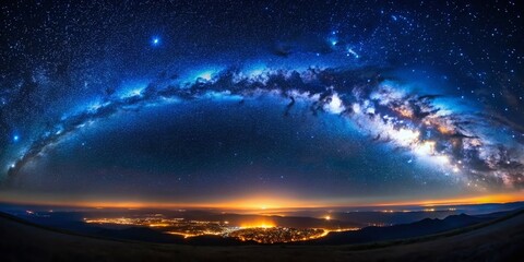 Majestic Night Sky: Dark Blue Celestial Canvas with Sparkling Stars