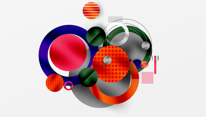 Fototapeta premium Abstract Circle Design with Overlapping Transparent Geometric Shapes