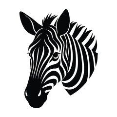 Zebra Head Silhouette Vector Art Illustration and Black Color Design