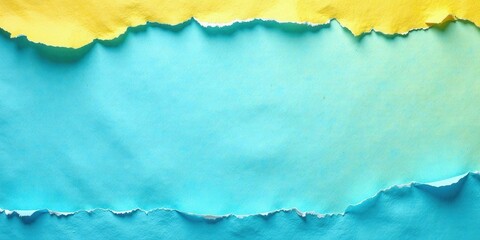 Fototapeta premium Torn Paper with Yellow and Blue Hues A Textured Background for Design Projects