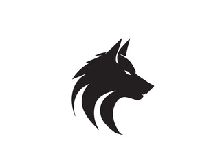 Obraz premium Wolf vector logo. Black wolf head silhouette. Wolf head logo design. Wolf Head vector silhouette logo style art design illustration. 