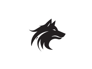 Wolf vector logo. Black wolf head silhouette. Wolf head logo design. Wolf Head vector silhouette logo style art design illustration. 