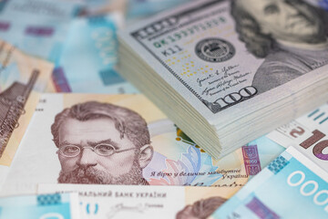 Fototapeta premium Closeup 1000 hryvnias banknote issued in 2019
