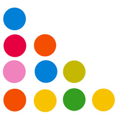 colorful dot pattern forming a triangle without background