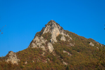 mountain landscape with blue sky and clouds