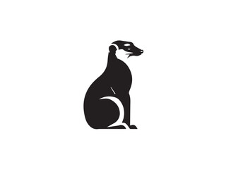 Meerkat vector silhouette isolated in white background. Black Meerkat animal silhouette. Meerkat logo icon. 