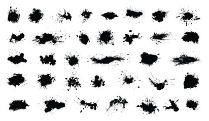 Black brush stroke set isolated on background. Paint brush stroke vector for ink paint, grunge design element, dirt banner, watercolor design, dirty texture. Trendy brush stroke, vector illustration