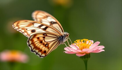 Obraz premium a close up of a butterfly on a flower