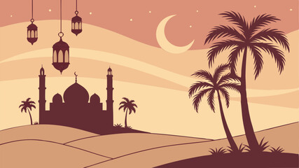 Obraz premium Ramadan Kareem background design vector illustration