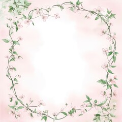 Obraz premium Delicate Pink Flowers Frame A Soft Background