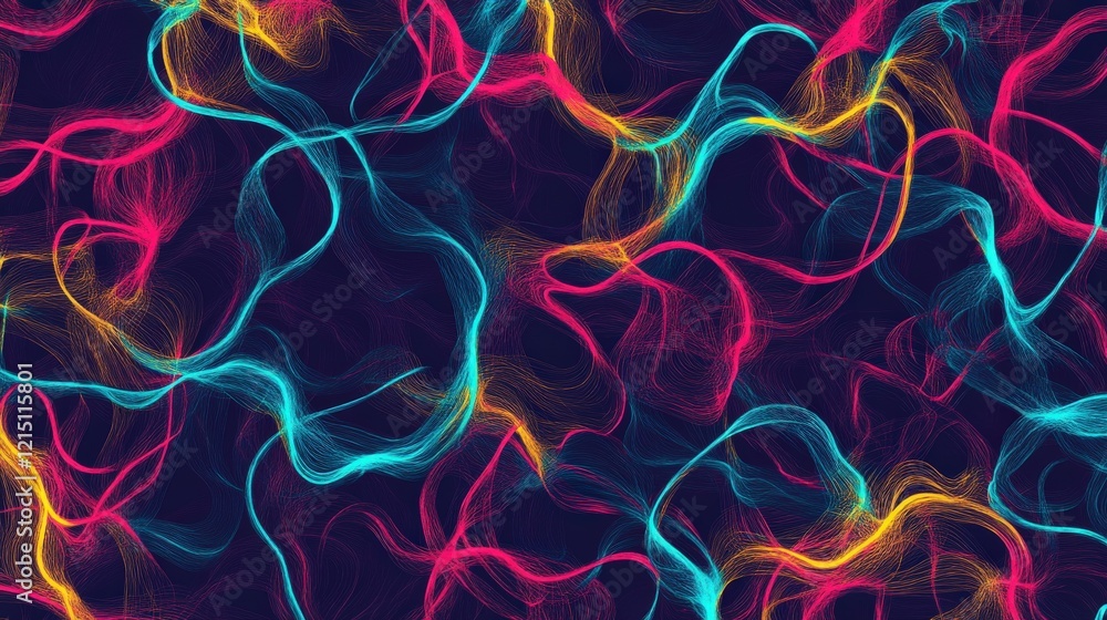 Poster abstract colorful swirling lines pattern design