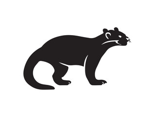 Otter animal silhouette. Vector image of a silhouette of an otter on a white background. 