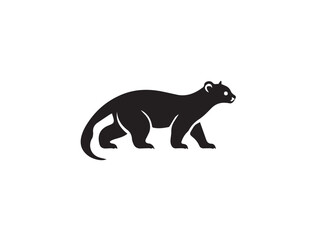 Otter animal silhouette. Vector image of a silhouette of an otter on a white background. 