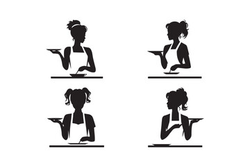 Lunch Lady Silhouettes for Kitchen and Hospitality Graphics