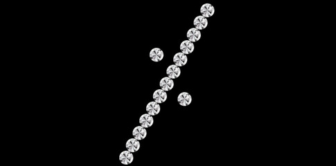 Silver Rhinestone Diamonds Percentage Sign Vector Illustration.
