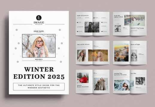 Winter Magazine Template Layout