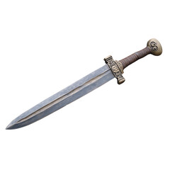 A Sword isolated on transparent PNG. Vintage sword.
